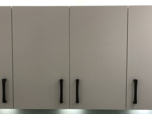 Kitchen cupboard door with handles